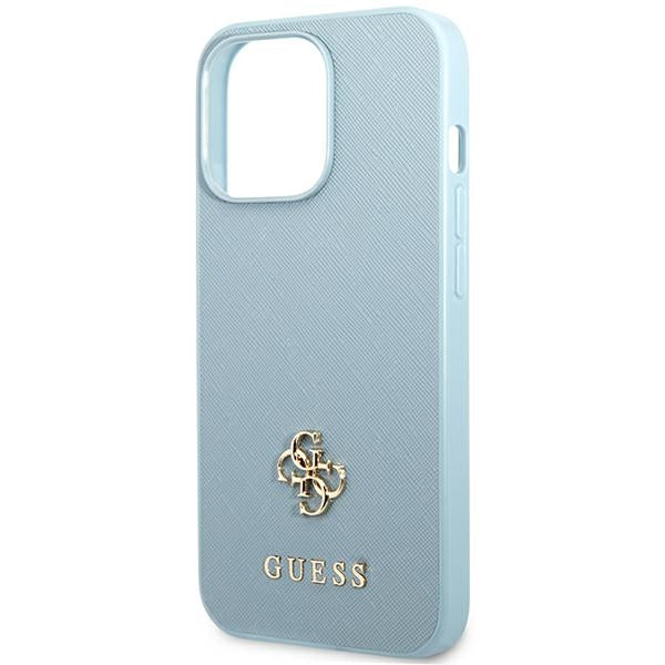 Guess Saffiano 4G Small Metal Logo Case for iPhone 13 Pro / 13 - Blue