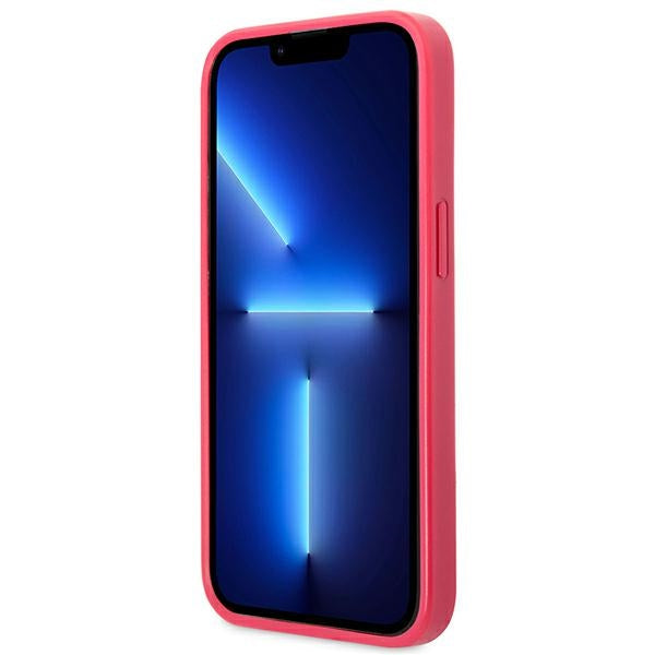 Guess Saffiano 4G Small Metal Logo case for iPhone 13 Pro / 13 - pink