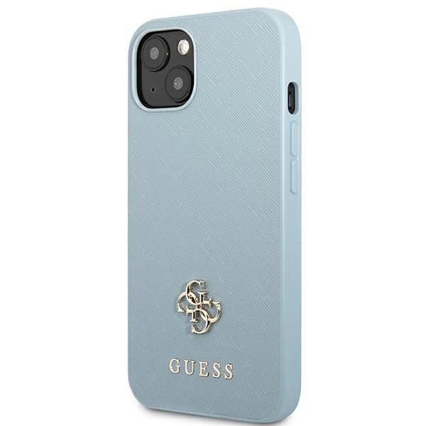 Guess Saffiano 4G Small Metal Logo case for iPhone 13 mini - blue