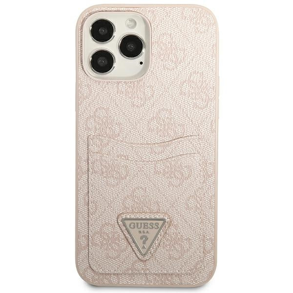 Guess 4G Triangle Logo Cardslot case for iPhone 13 Pro Max - pink