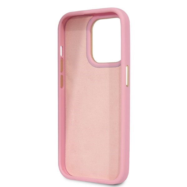 Guess Croco Collection case for iPhone 14 Pro - pink