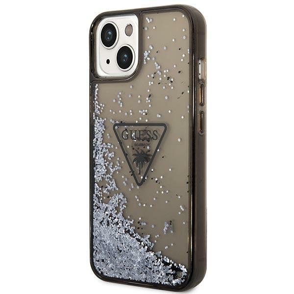 Guess GUHCP14SLFCTPK iPhone 14 6.1" black/black hardcase Liquid Glitter Palm Collection