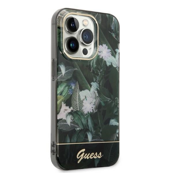 Guess Jungle Collection case for iPhone 14 Pro Max - green