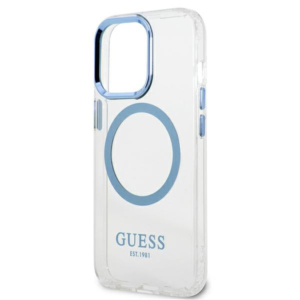 Guess Metal Outline MagSafe case for iPhone 13 Pro / iPhone 13 - blue