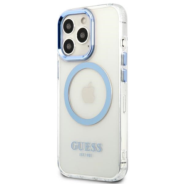 Guess Metal Outline MagSafe case for iPhone 13 Pro / iPhone 13 - blue