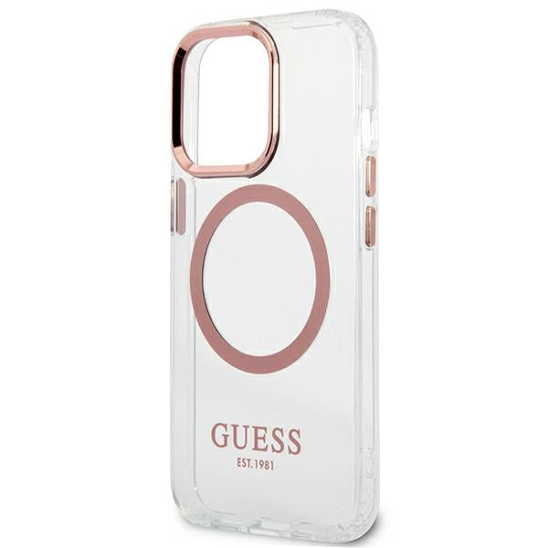 Guess Metal Outline MagSafe case for iPhone 13 Pro / iPhone 13 - pink