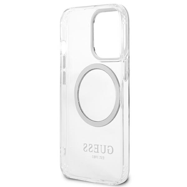 Guess Metal Outline MagSafe case for iPhone 13 Pro / iPhone 13 - silver