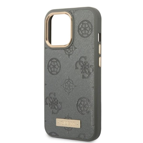 Guess GUHMP13LSAPSTG iPhone 13 Pro / 13 6.1" grey/grey hardcase Peony Logo Plate MagSafe