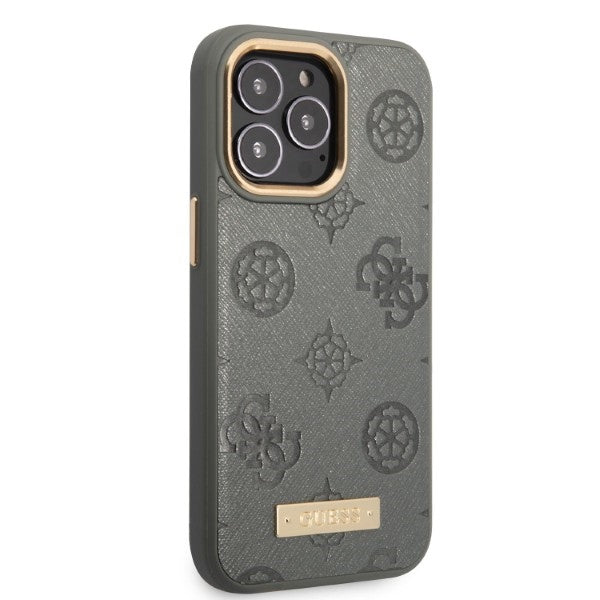 Guess GUHMP13LSAPSTG iPhone 13 Pro / 13 6.1" grey/grey hardcase Peony Logo Plate MagSafe