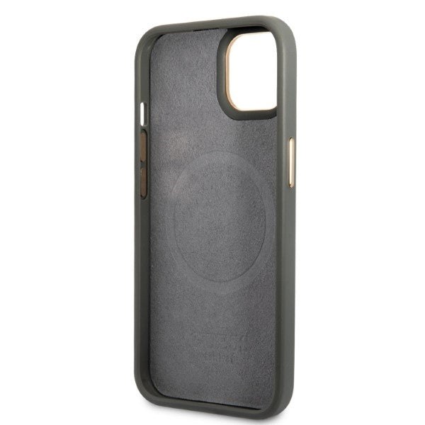 Guess GUHMP13MSAPSTG iPhone 13 6.1" grey/grey hardcase Peony Logo Plate MagSafe