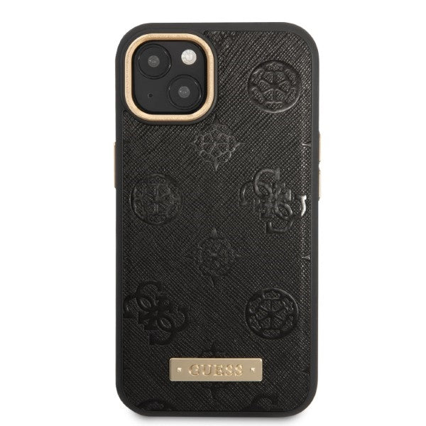 Guess GUHMP13MSAPSTK iPhone 13 6.1" black/black hardcase Peony Logo Plate MagSafe