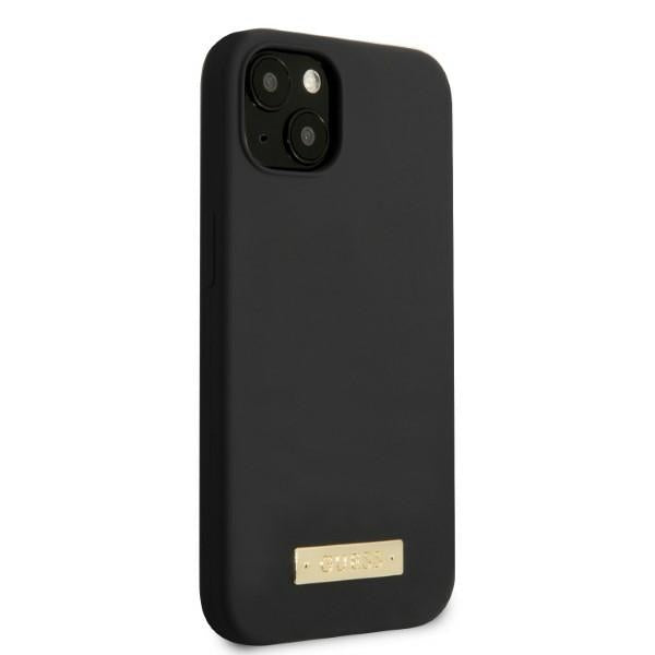 Guess GUHMP13MSPLK iPhone 13 6.1" black/black hard case Silicone Logo Plate MagSafe