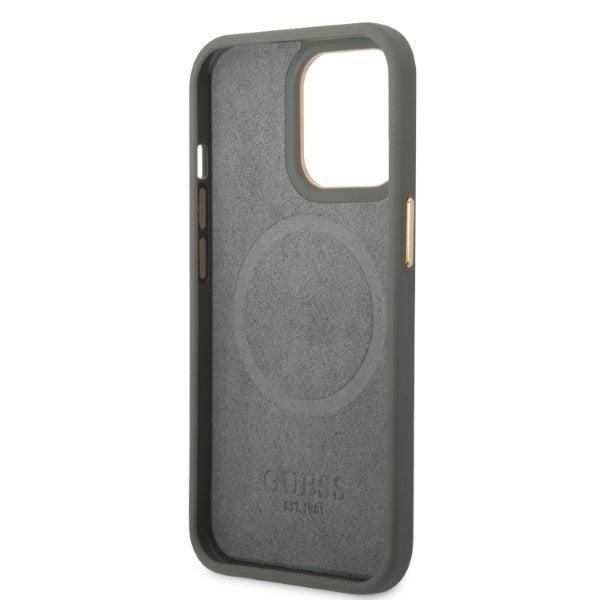 Guess GUHMP13XSAPSTG iPhone 13 Pro Max 6.7" grey/grey hardcase Peony Logo Plate MagSafe