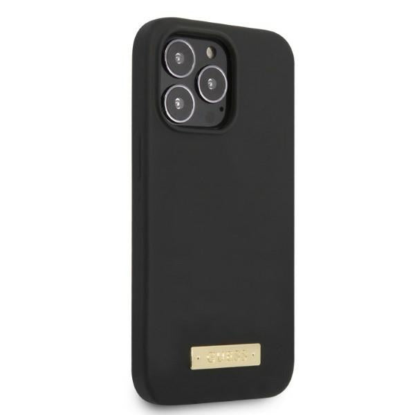 Guess GUHMP13XSPLK iPhone 13 Pro Max 6.7" black/black hard case Silicone Logo Plate MagSafe