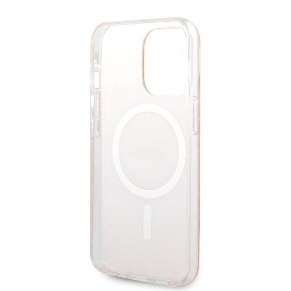 Set Guess GUBPP13LH4EACSP Case+ Charger iPhone 13 Pro pink/pink hard case 4G Print MagSafe