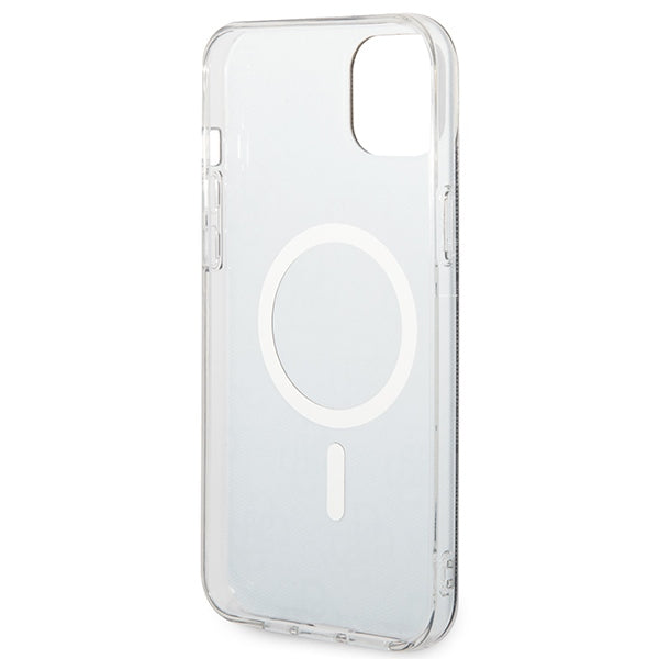 Set Guess GUBPP14SH4EACSK Case+ Charger iPhone 14 6.1" black/black hard case 4G Print MagSafe