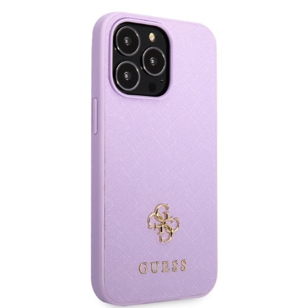Guess GUHCP13XPS4MU iPhone 13 Pro Max 6.7" purple/purple hardcase Saffiano 4G Small Metal Logo