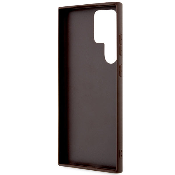 Guess GUHCS23LG4GFBR S23 Ultra S918 brown/brown hard case 4G Metal Gold Logo