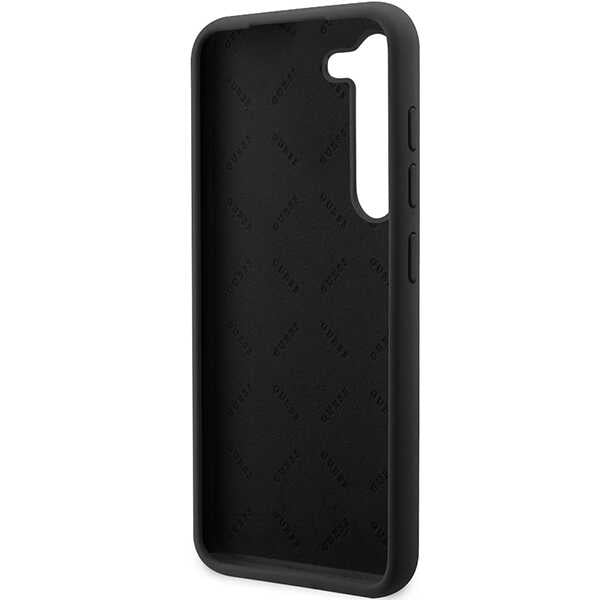 Guess GUHCS23SSLSMK S23 S911 black/black hardcase Silicone Vintage Gold Logo