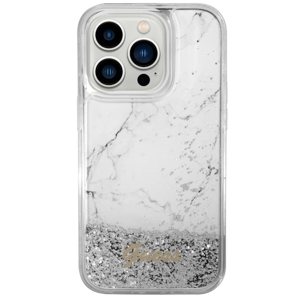 Guess GUHCP14LLCSGSGH iPhone 14 Pro 6.1" white/white hardcase Liquid Glitter Marble