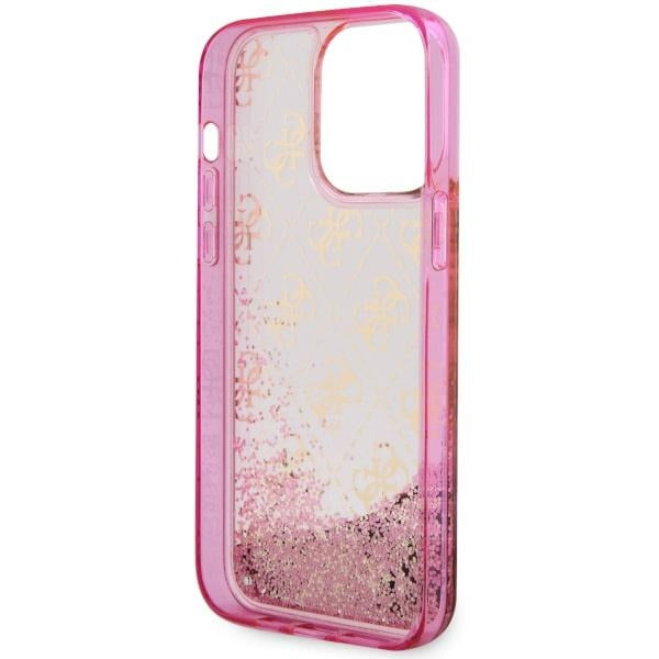 Guess GUHCP14XLC4PSGP iPhone 14 Pro Max 6.7" pink/pink hardcase Liquid Glitter 4G Transculent