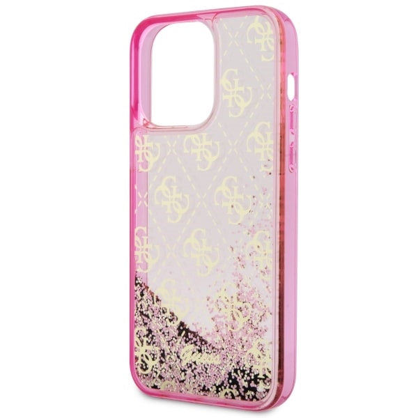 Guess GUHCP14XLC4PSGP iPhone 14 Pro Max 6.7" pink/pink hardcase Liquid Glitter 4G Transculent
