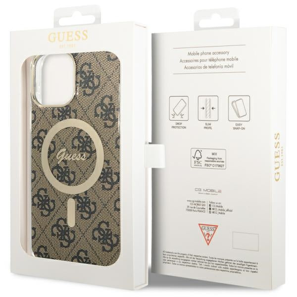 Guess GUHMP13XH4STW iPhone 13 Pro Max 6.7" brown/brown hardcase 4G MagSafe