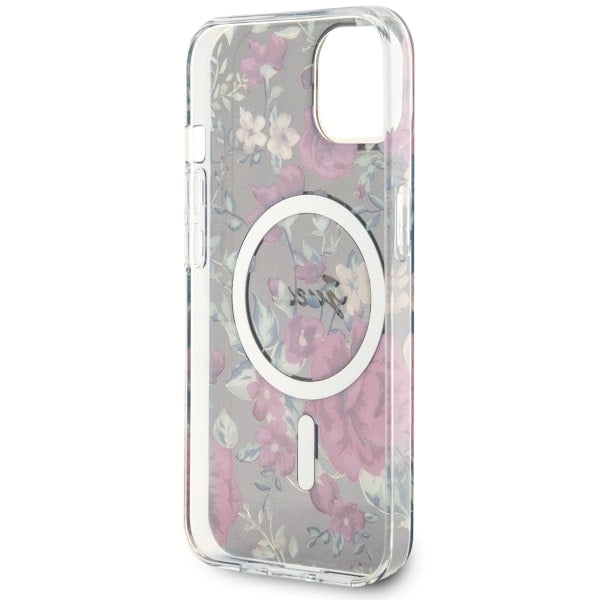 Guess GUHMP14MHCFWSA iPhone 14 Plus 6.7" green/khaki hardcase Flower MagSafe