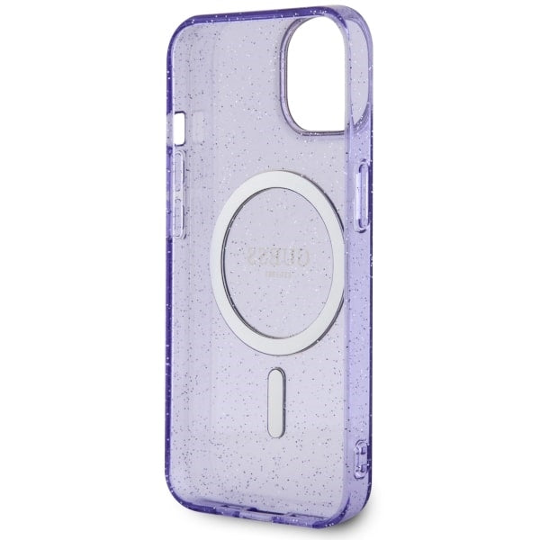Guess GUHMP14MHCMCGU iPhone 14 Plus 6.7" purple/purple hardcase Glitter Gold MagSafe