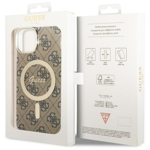 Guess 4G MagSafe case for iPhone 14 - brown