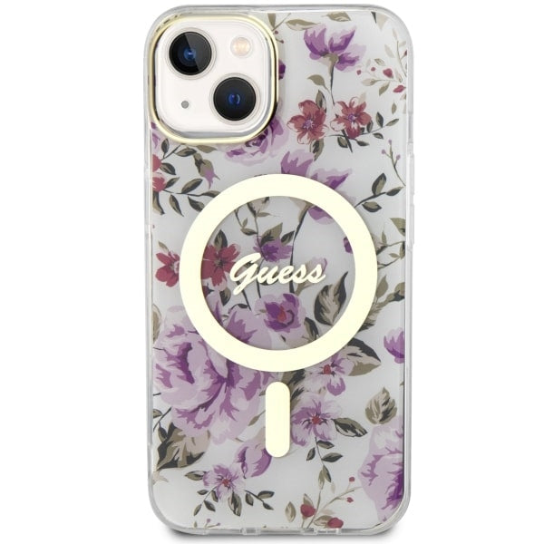 Guess Flower MagSafe case for iPhone 14 - transparent