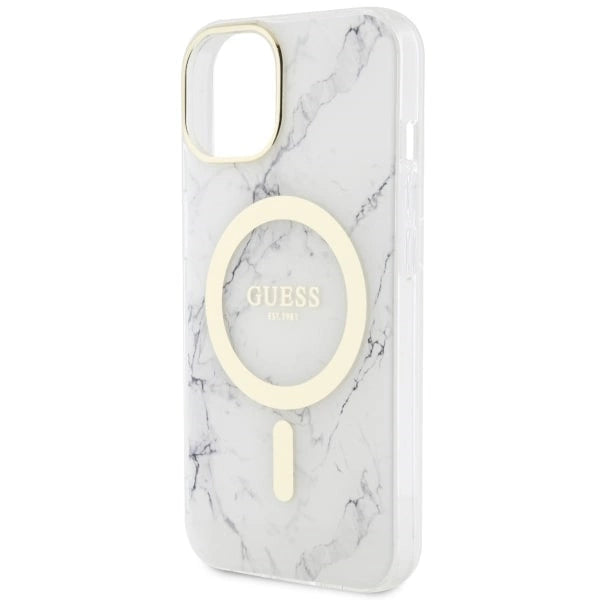 Guess GUHMP14SPCUMAH iPhone 14 6.1" white/white hardcase Marble MagSafe