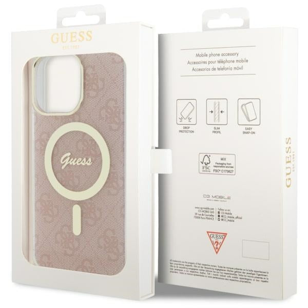 Guess 4G MagSafe case for iPhone 14 Pro Max - pink