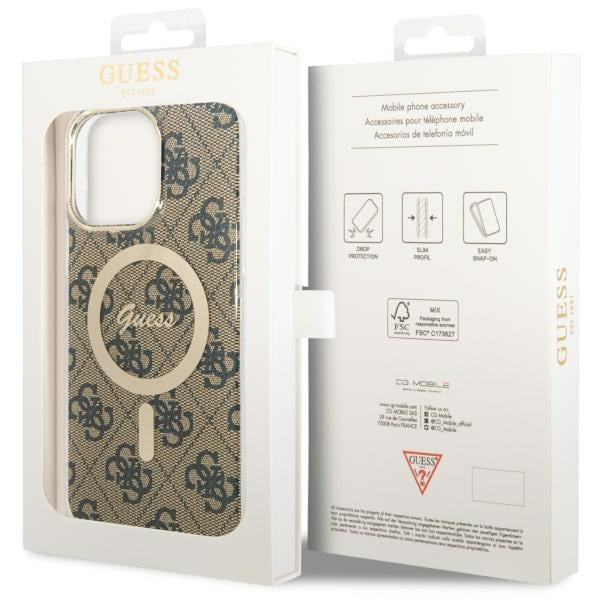 Guess GUHMP14XH4STW iPhone 14 Pro Max 6.7" brown/brown hardcase 4G MagSafe