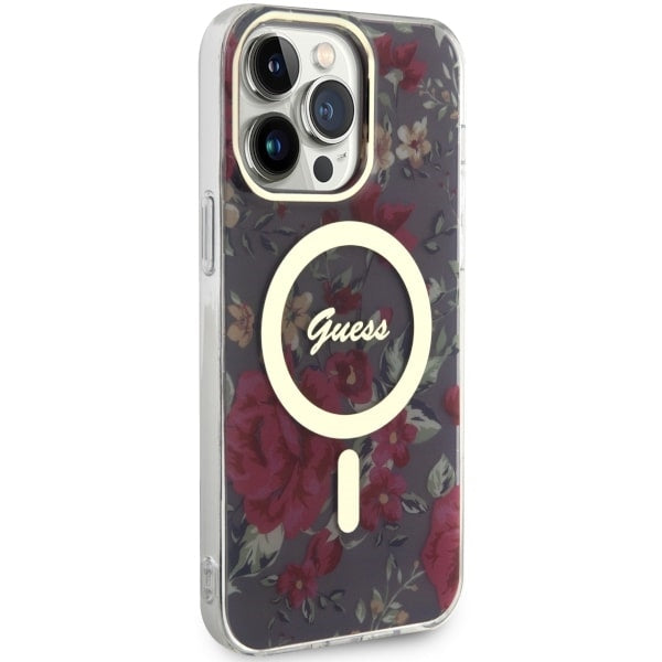Guess GUHMP14XHCFWSA iPhone 14 Pro Max 6.7" green/khaki hardcase Flower MagSafe
