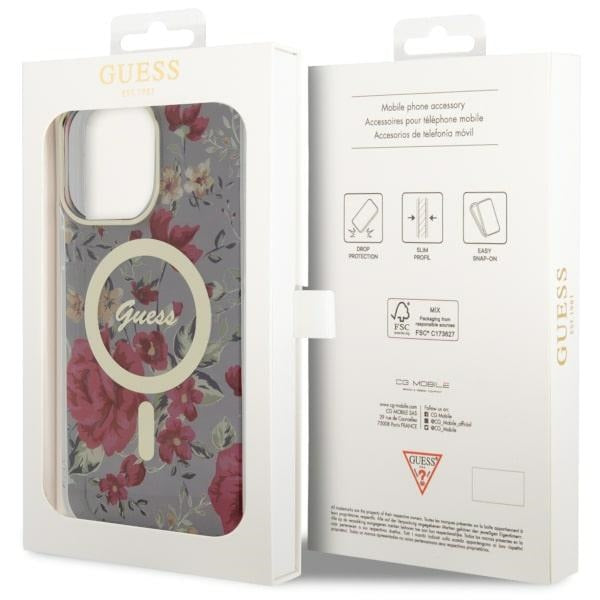 Guess GUHMP14XHCFWSA iPhone 14 Pro Max 6.7" green/khaki hardcase Flower MagSafe