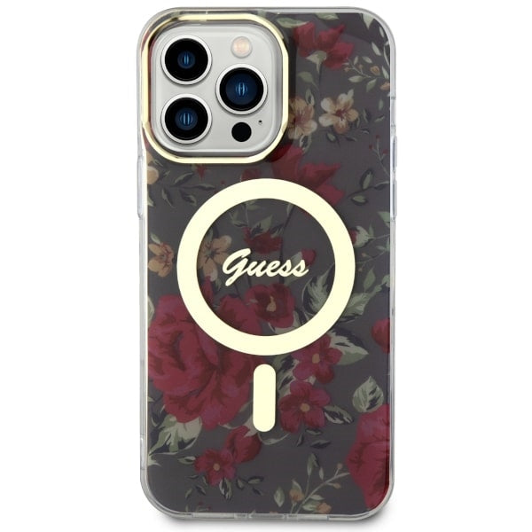Guess GUHMP14XHCFWSA iPhone 14 Pro Max 6.7" green/khaki hardcase Flower MagSafe