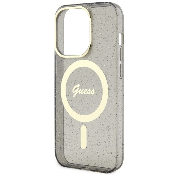 Guess GUHMP14XHCMCGK iPhone 14 Pro Max 6.7" black/black hardcase Glitter Gold MagSafe