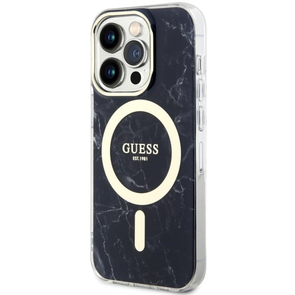 Guess GUHMP14XPCUMAK iPhone 14 Pro Max 6.7" black/black hardcase Marble MagSafe