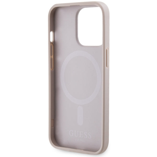 Guess GUHMP13LP4RPSP iPhone 13 Pro / 13 6.1" pink/pink hardcase 4G Printed Stripes MagSafe