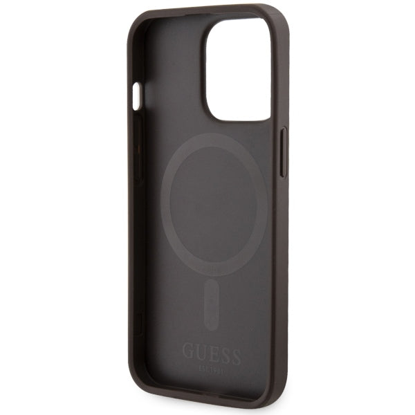 Guess GUHMP13XP4RPSW iPhone 13 Pro Max 6.7" brown/brown hardcase 4G Printed Stripes MagSafe