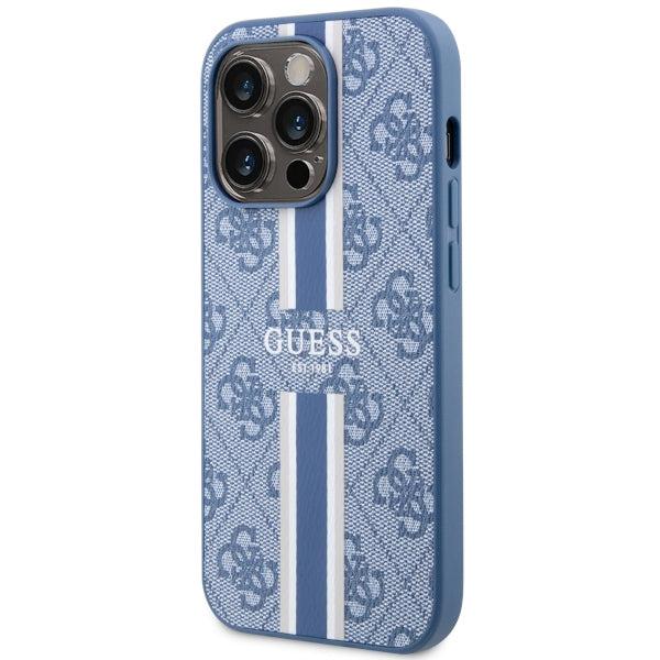 Guess GUHMP14LP4RPSB iPhone 14 Pro 6.1" blue/blue hardcase 4G Printed Stripes MagSafe