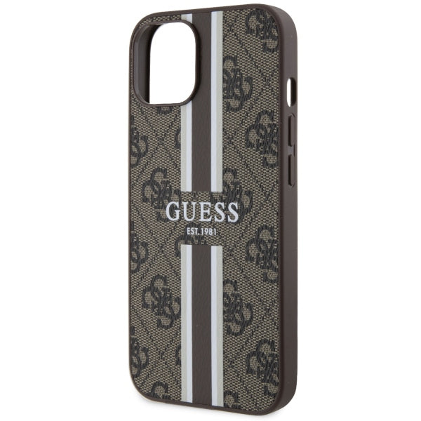 Guess GUHMP14MP4RPSW iPhone 14 Plus 6.7" brown/brown hardcase 4G Printed Stripes MagSafe