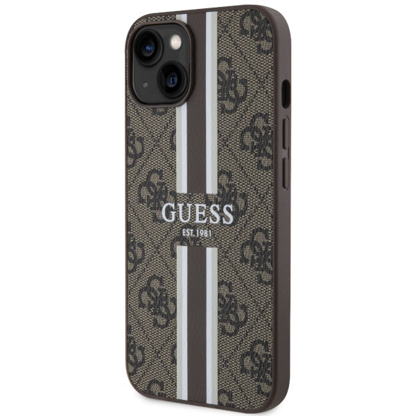 Guess GUHMP14SP4RPSW iPhone 14 6.1" brown/brown hardcase 4G Printed Stripes MagSafe