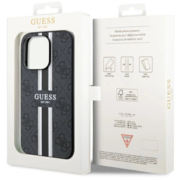 Guess GUHMP14XP4RPSK iPhone 14 Pro Max 6.7" black/black hardcase 4G Printed Stripes MagSafe
