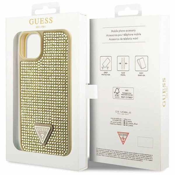 Guess GUHCP14MHDGTPD iPhone 14 Plus 6.7" gold/gold hardcase Rhinestone Triangle