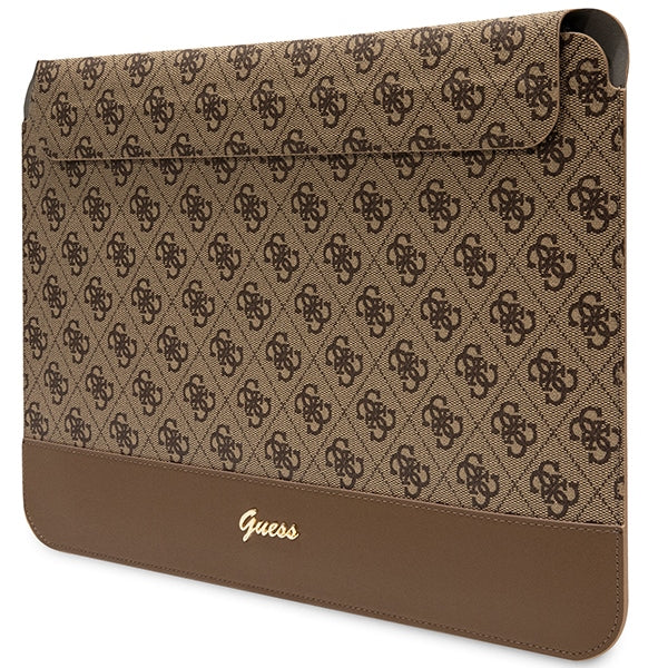 Guess 4G Stripe Metal Logo case for a 14" laptop - brown