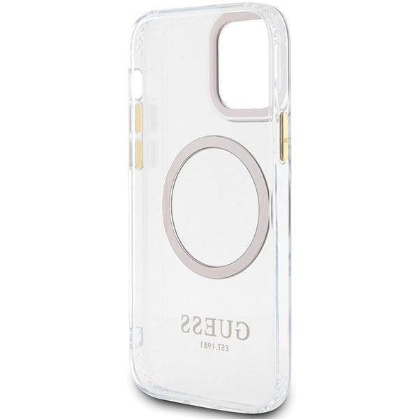 Guess Metal Outline Magsafe case for iPhone 12 / iPhone 12 Pro - gold