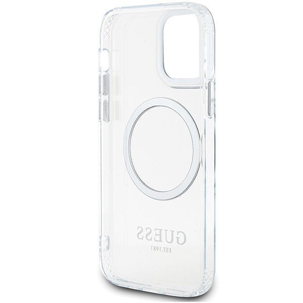 Guess Metal Outline Magsafe case for iPhone 12 / iPhone 12 Pro - silver