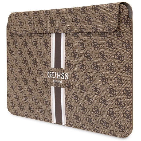 Guess 4G Printed Stripes cover for a 14" laptop - brown